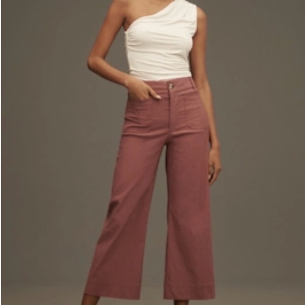 High-Waist Wide Leg Pants in Mauve